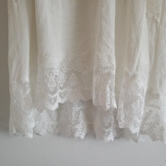 Maurices Hi-Low Prairie V-Neck White Dress M - Picture 10 of 14